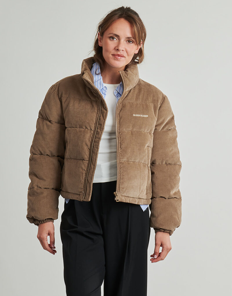 Duvet Guess CROPPED PUFFER Beige Women's Down Jackets - 2