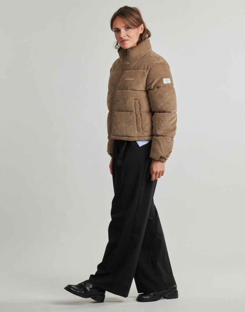 Duvet Guess CROPPED PUFFER Beige Women's Down Jackets - 3