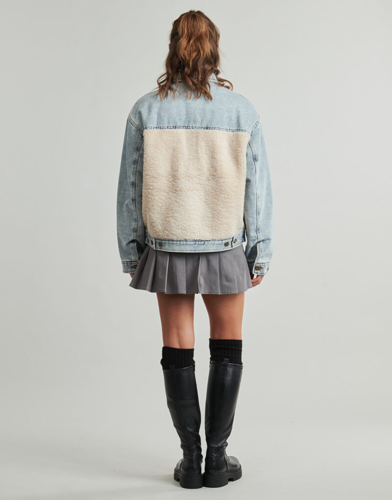 Sweatshirt Rip Curl CRUISIN SHERPA DENIM JACKET Bleu Sweatshirts Femme - 4