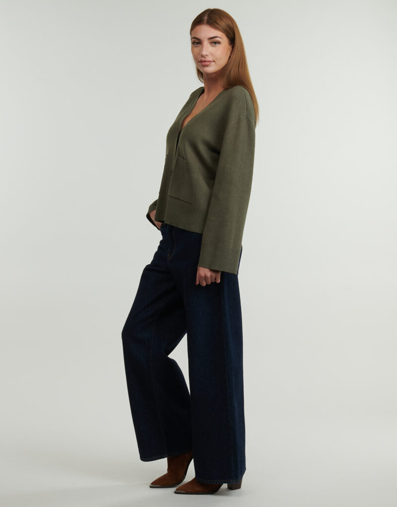 Gilet / Cardigan  Vila  VICASSIE   Kaki -  Gilet / Cardigan Donna - 3