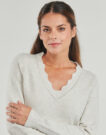 Maglione Vila VINIKOLINA V-NECK Beige Maglioni Donna - 5