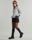 Vila VIALVA V-NECK Sweater Grey Women's Sweaters - 3