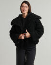 Jacke Guess EZRA Oversize Kunstpelz Schwarze Damenjacken - 2