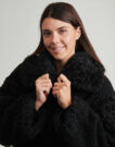 Jacke Guess EZRA Oversize Kunstpelz Schwarze Damenjacken - 5