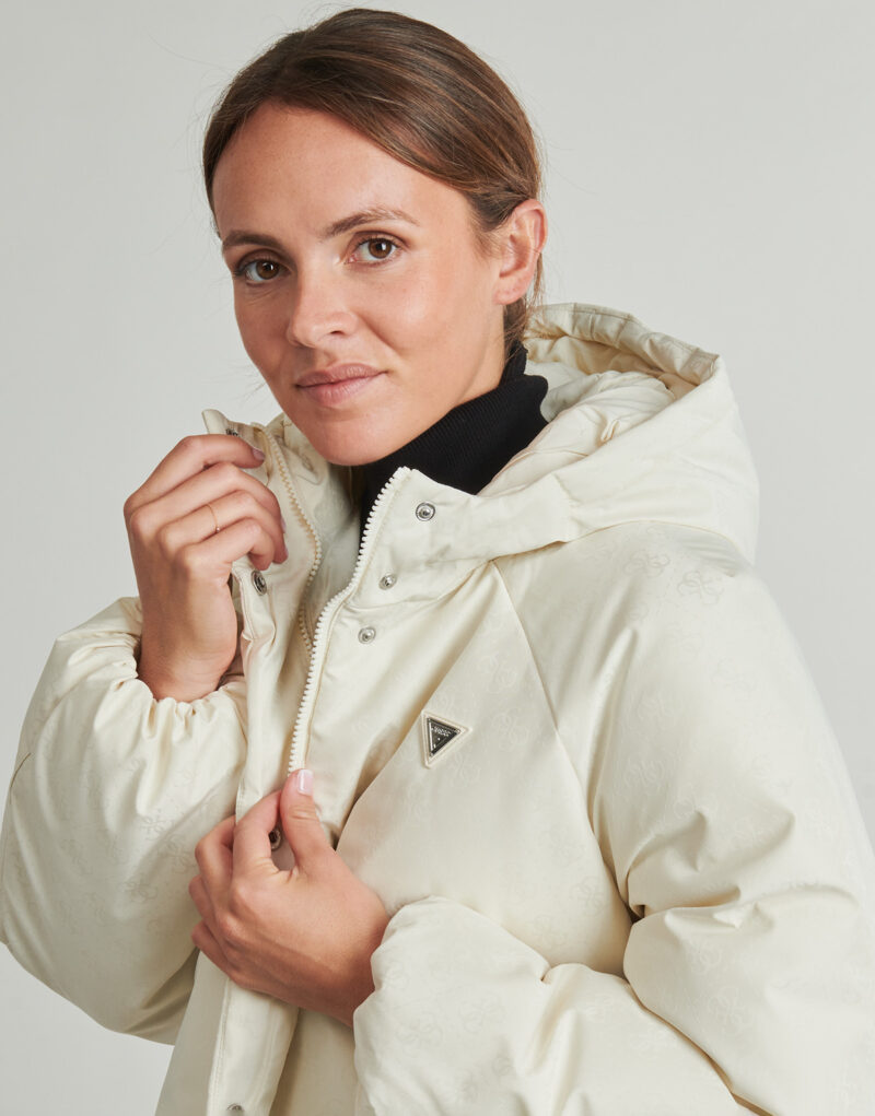Doudoune Guess Doudoune femme 4G BOXY PUFFER beige - 5