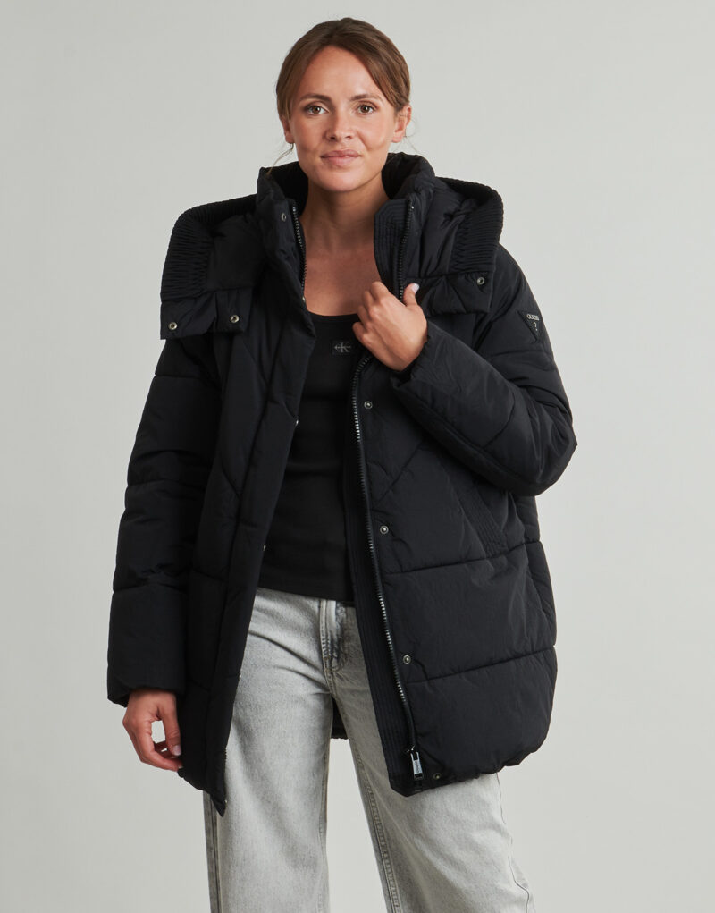 Duvet Guess ELEONOR HOODIE Black Women's Down Jackets - 2