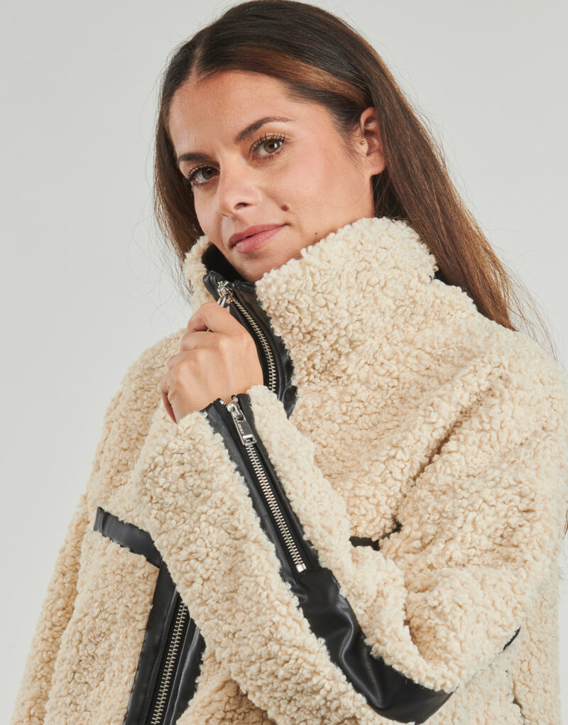 Mantella Only ONLPATTI LIFE TEDDY SHORT Beige Mantelle Donna - 5