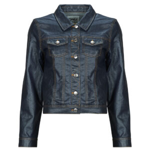 Giacca in pelle  Only  ONLCITA L/S COATED  Marine -   Giacche in pelle Donna