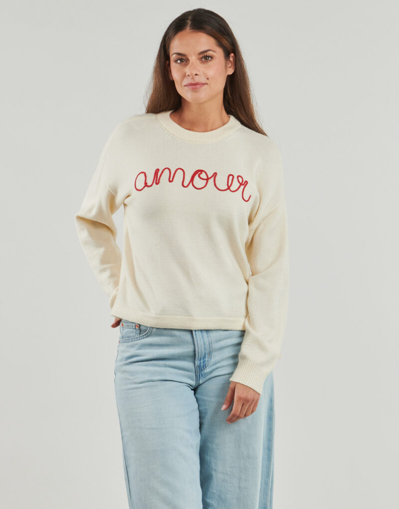 Felpe Only ONLKATIA LS TEXT Bianco Felpe Donna - 2