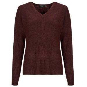 Maglione  Only  ONLCAMILLA V-NECK L/S PULLOVER KNT  Bordeaux -  Maglioni Donna