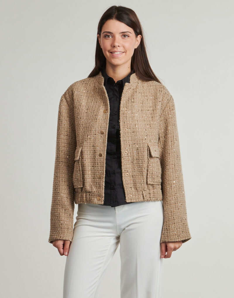 Giubbotto Only ONLNUMO L/S BOUCLE Beige Giubbotti Donna - 2