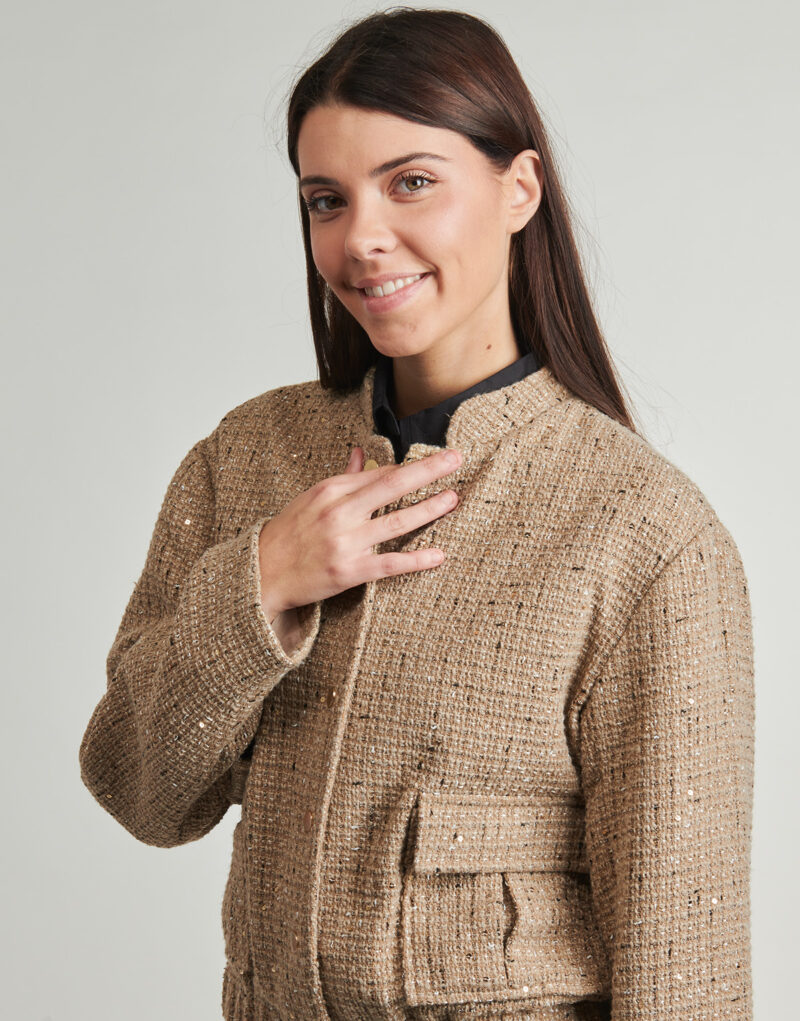 Giubbotto Only ONLNUMO L/S BOUCLE Beige Giubbotti Donna - 5