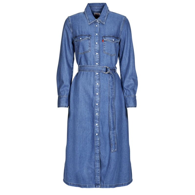 Kleiden Levis QUINCEY LS Maxikleid, blau, Damen, lang - 1