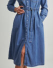 Kleiden Levis QUINCEY LS Maxikleid, blau, Damen, lang - 5