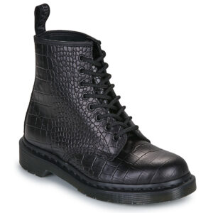Dr. Martens  1460 Croco 8 Eye Boot Black New Vibrance Croco  Nero -  Stivaletti Donna