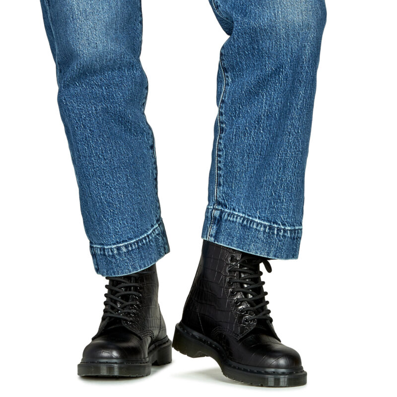 Dr. Martens 1460 Croco 8 Eye Boot Black New Vibrance Croco Nero Stivaletti Donna - 8