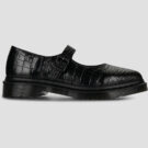 Dr. Martens Ballerines Elphie MJ Mary Jane noires New Vibrance Croco Nero pour femmes - 1