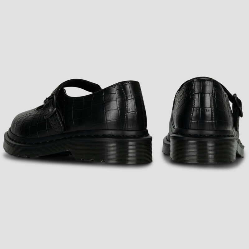 Dr. Martens Ballerines Elphie MJ Mary Jane noires New Vibrance Croco Nero pour femmes - 3