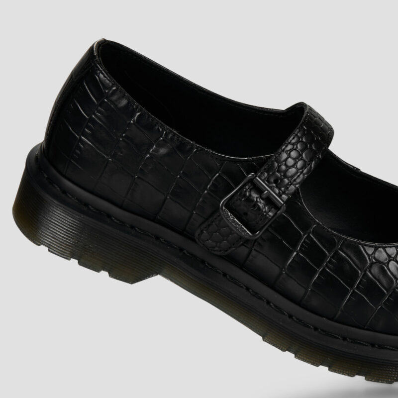 Dr. Martens Ballerines Elphie MJ Mary Jane noires New Vibrance Croco Nero pour femmes - 4