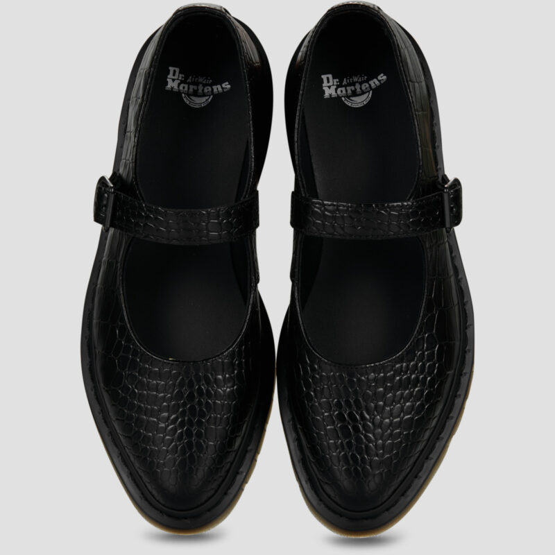 Dr. Martens Ballerines Elphie MJ Mary Jane noires New Vibrance Croco Nero pour femmes - 5