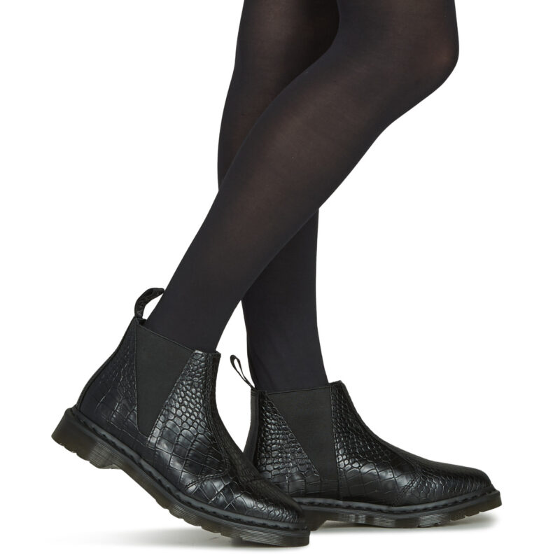 Dr. Martens  Bianca II Chelsea Boot Black New Vibrance Croco  Nero -  Stivaletti Donna - 8