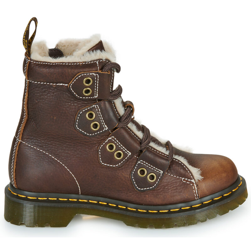 Dr. Martens 1460 Lace to Toe Boot Dark Brown Grizzly Marrone Stivaletti Donna - 2