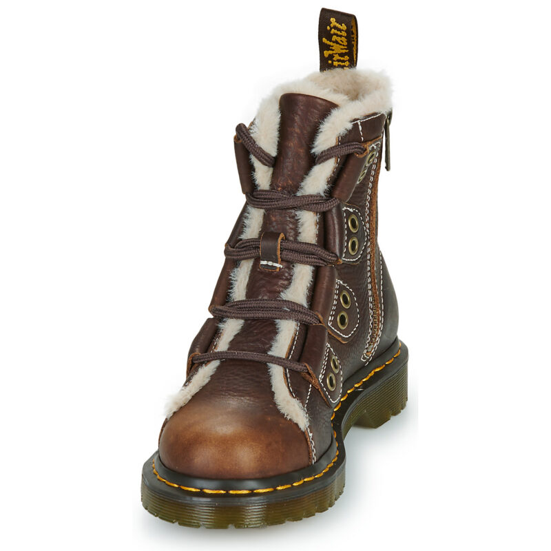 Dr. Martens 1460 Lace to Toe Boot Dark Brown Grizzly Marrone Stivaletti Donna - 3