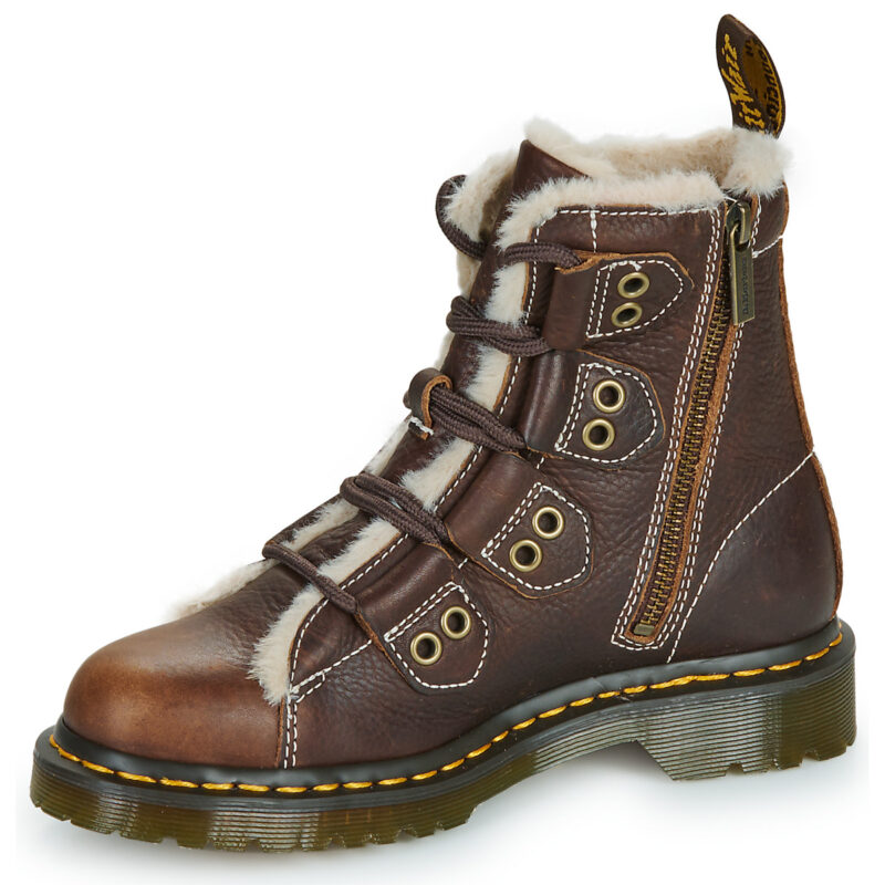 Dr. Martens 1460 Lace to Toe Boot Dark Brown Grizzly Marrone Stivaletti Donna - 4