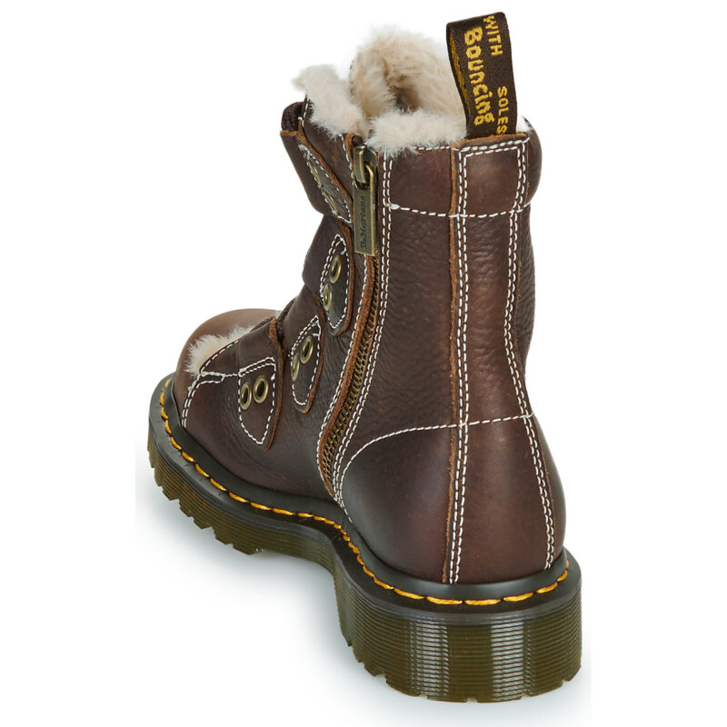 Dr. Martens 1460 Lace to Toe Boot Dark Brown Grizzly Marrone Stivaletti Donna - 5