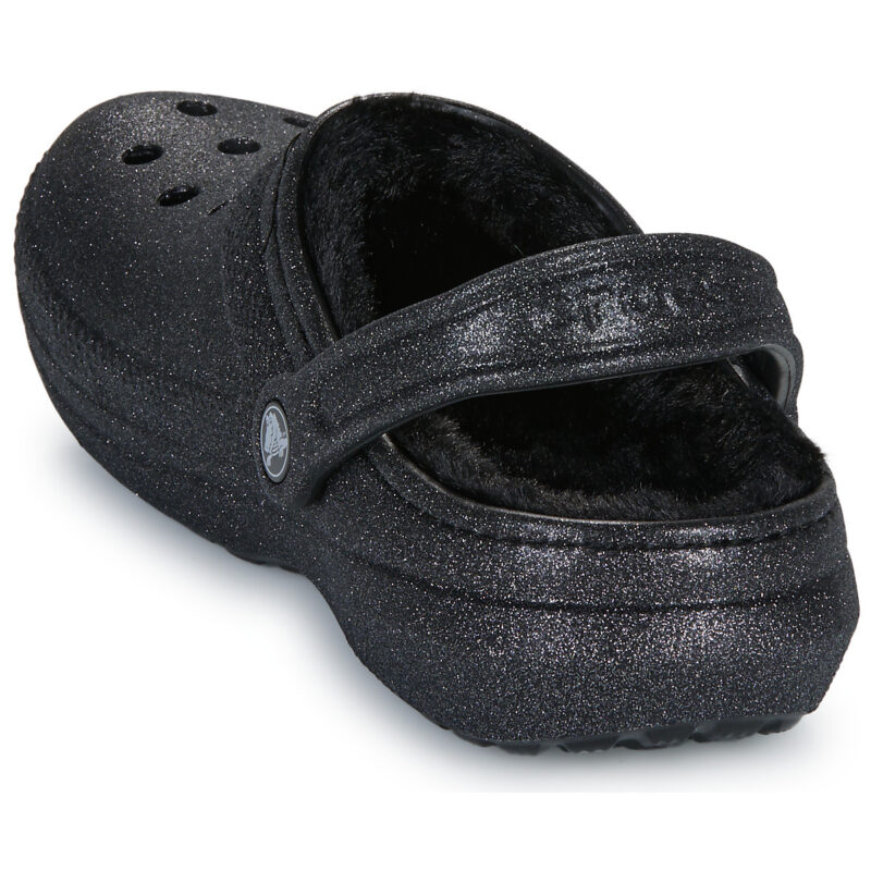 Crocs  Classic Fuzz Lined Glitter Clog  Nero -  Zoccoli Donna - 5
