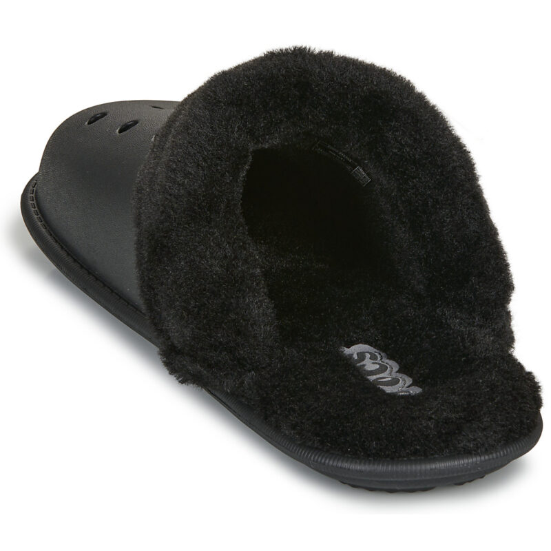 Crocs Classic Fuzz Scuff Nero Pantofole Donna - 5
