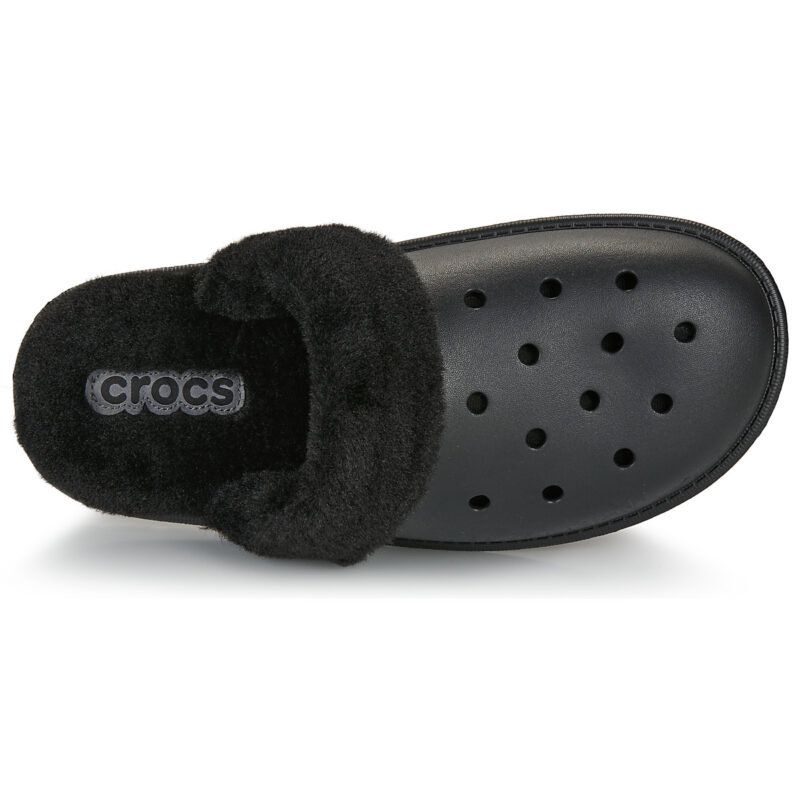 Crocs Classic Fuzz Scuff Nero Pantofole Donna - 6