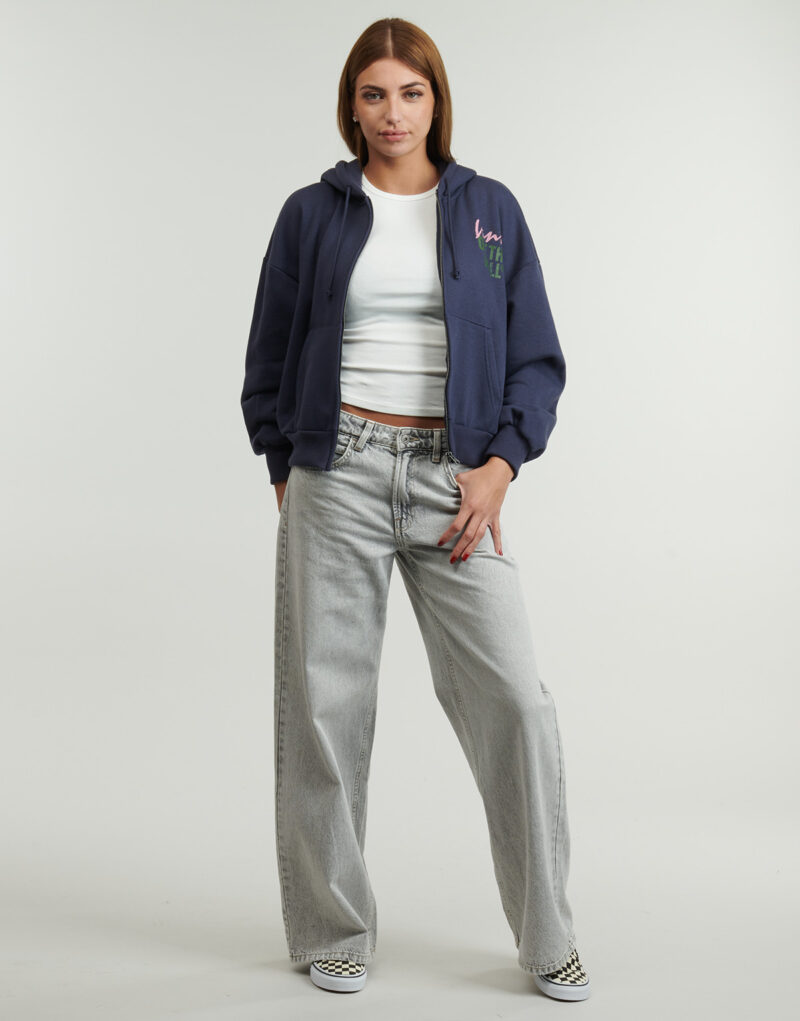 Sudadera con capucha y cremallera Vans Ladywall Retro Azul para mujer - 3