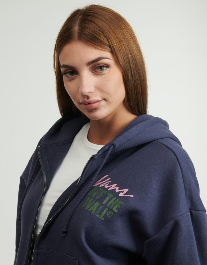 Sudadera con capucha y cremallera Vans Ladywall Retro Azul para mujer - 5