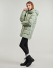 Piumino Columbia AMAZE PUFF MID HOODED JACKET Verde Piumini Donna - 3