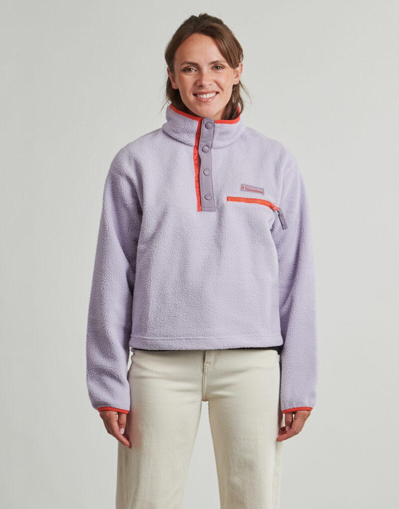 Felpa Columbia HELVETIA II CROPPED HALF SNAP FLEECE Viola Felpe Donna - 2