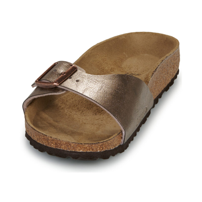 BIRKENSTOCK Madrid Birko-flor / Taupe / Narrow Gold Women's Slipper - 3
