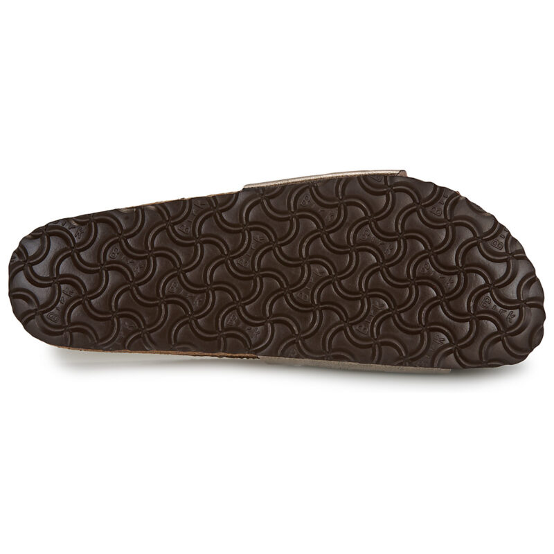 BIRKENSTOCK Madrid Birko-flor / Taupe / Narrow Gold Women's Slipper - 7