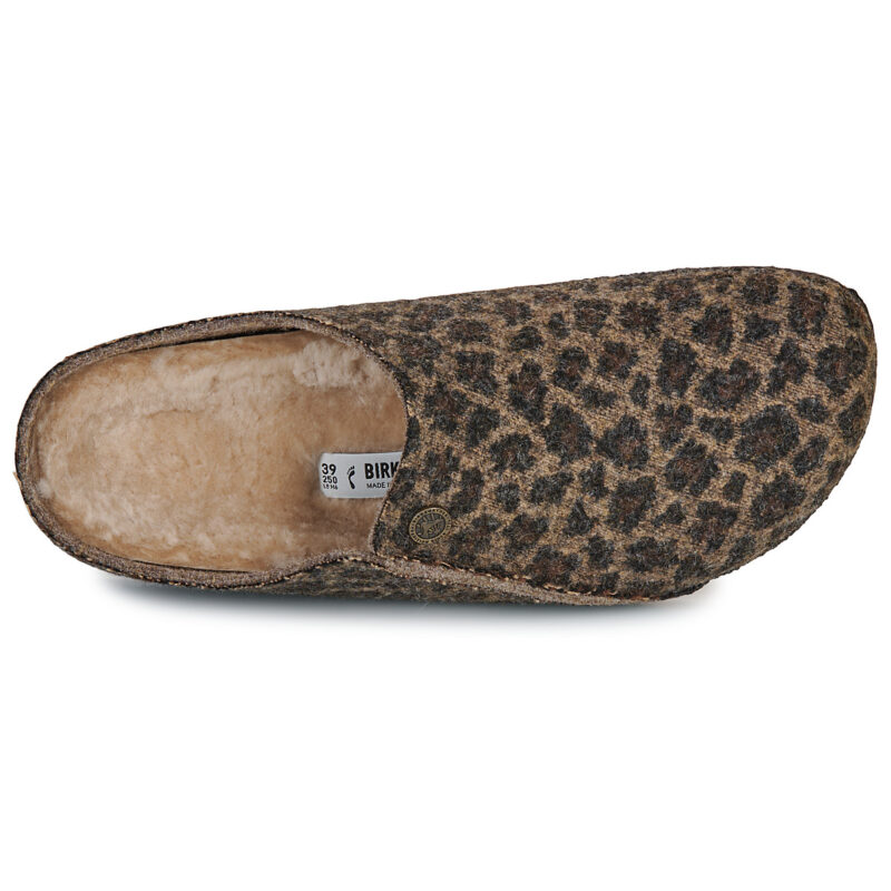 BIRKENSTOCK Zermatt Shearling / Toffee / Melange / Schmale braune Hausschuhe Damen - 6