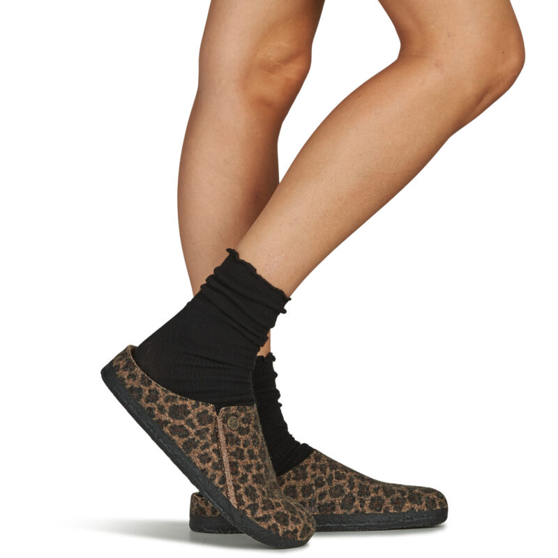 BIRKENSTOCK Zermatt Shearling / Toffee / Melange / Schmale braune Hausschuhe Damen - 8