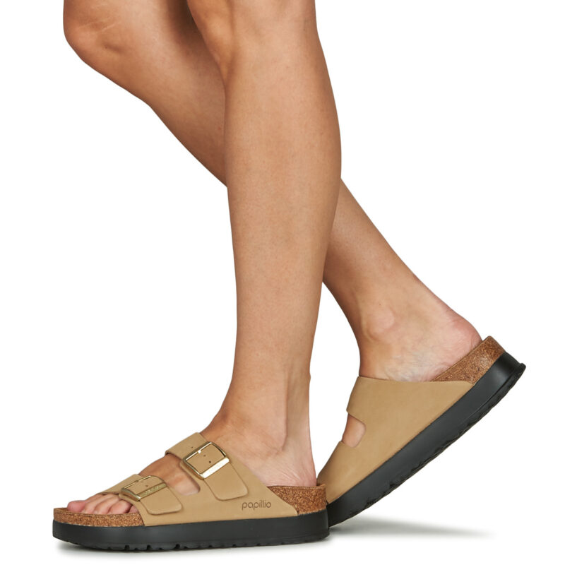 Papillio Arizona Flex Platform Nubuck Beige Damen Clogs - 8
