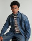 Camicia a maniche lunghe Dickies MECHANIC DENIM SHIRT LS KHAKI TINTED BLUE Blu Camicie a maniche lunghe Uomo - 5