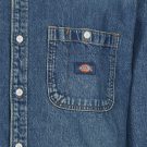 Camicia a maniche lunghe Dickies MECHANIC DENIM SHIRT LS KHAKI TINTED BLUE Blu Camicie a maniche lunghe Uomo - 7