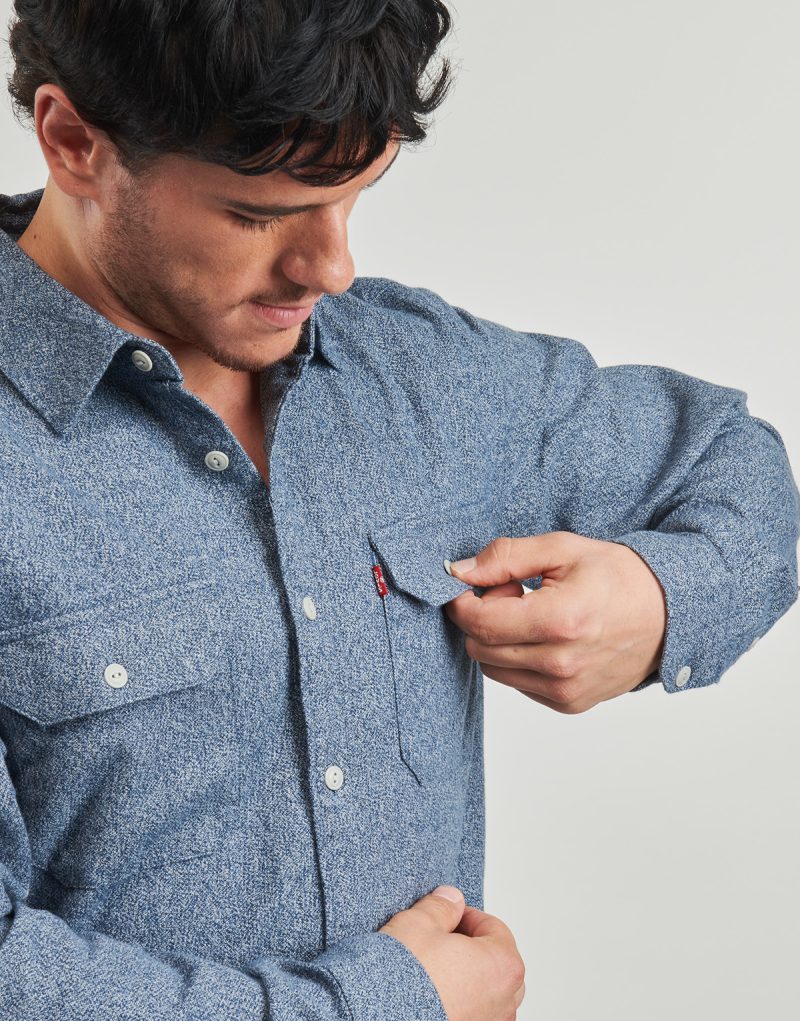 Camicia a maniche lunghe Levis JACKSON WORKER Blu Camicie a maniche lunghe Uomo - 5