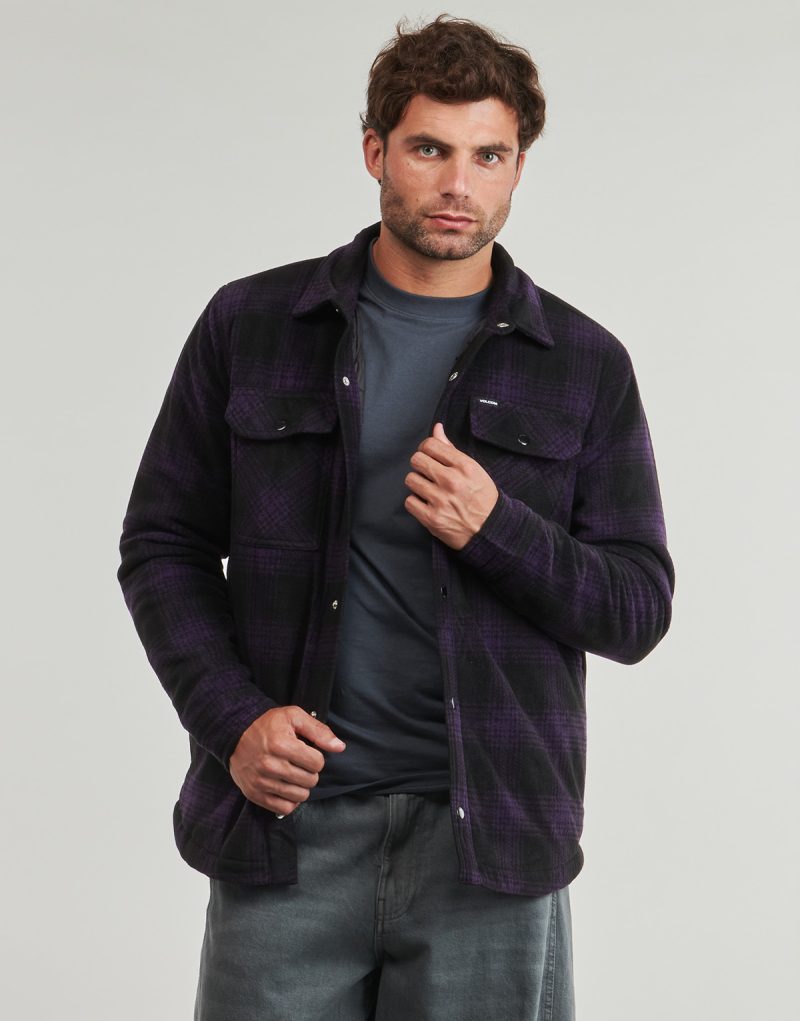 Camicia a maniche lunghe Volcom BOWERED FLEECE LS Viola Camicie a maniche lunghe Uomo - 2