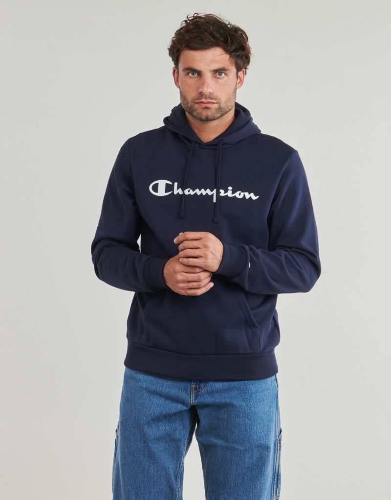 Felpe con cappuccio Champion HOODED SWEATSHIRT Blu Felpe con cappuccio Uomo - 2