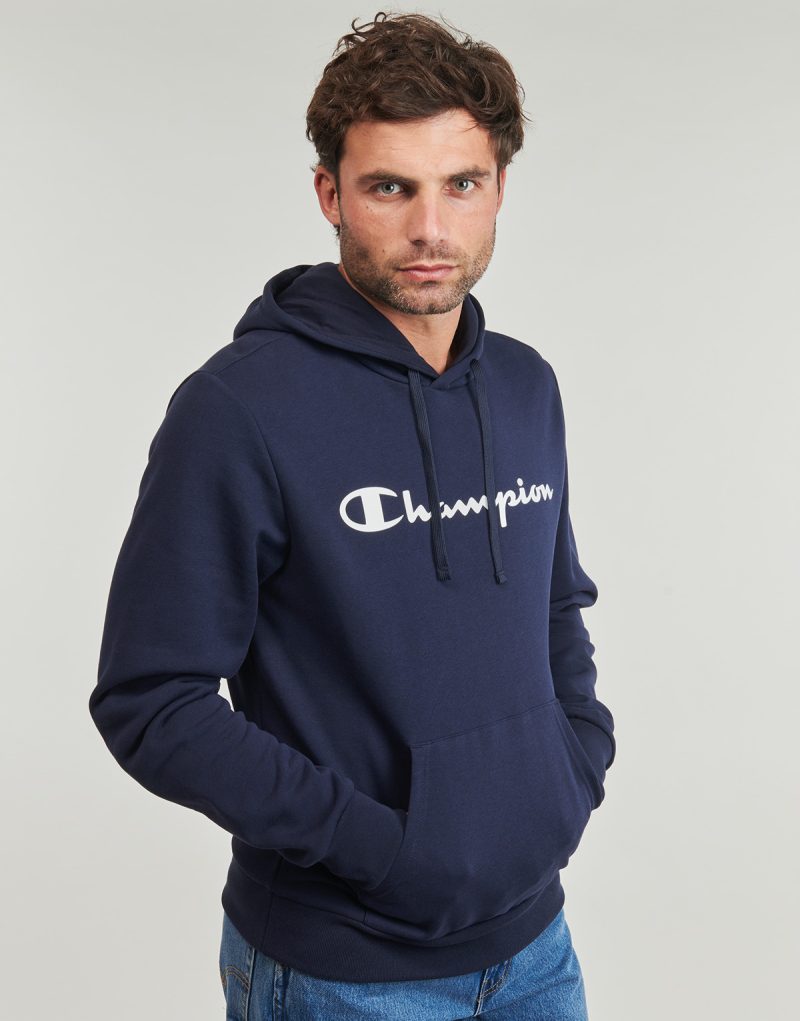 Felpe con cappuccio Champion HOODED SWEATSHIRT Blu Felpe con cappuccio Uomo - 5