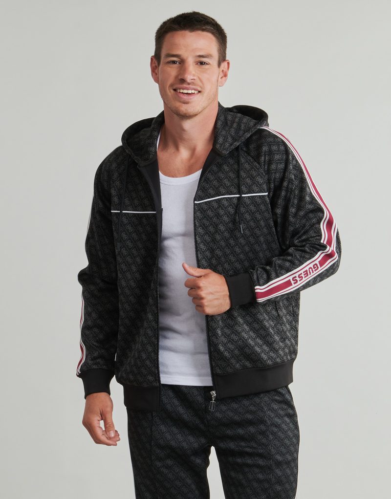 Felpe au cappuccio Guess PARIMO 4G FULL ZIP Sweat &agrave; capuche noir pour homme - 2