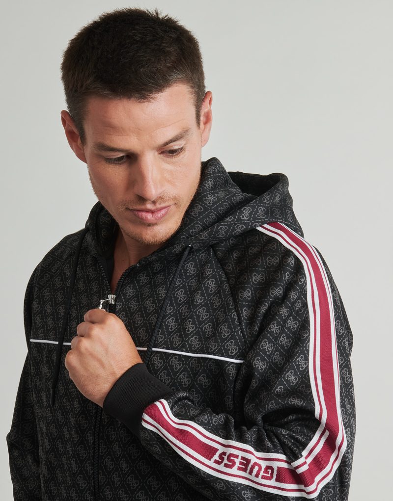 Felpe au cappuccio Guess PARIMO 4G FULL ZIP Sweat &agrave; capuche noir pour homme - 5