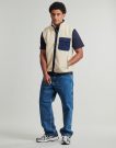 Felpa Levis JOONIE SHERPA VEST Beige Felpe Uomo - 2
